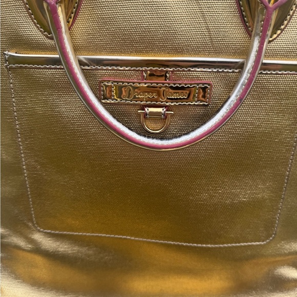 Draper James Metallic Gold "Totes Y'all" Owen Tote Bag Purse - Picture 8 of 17